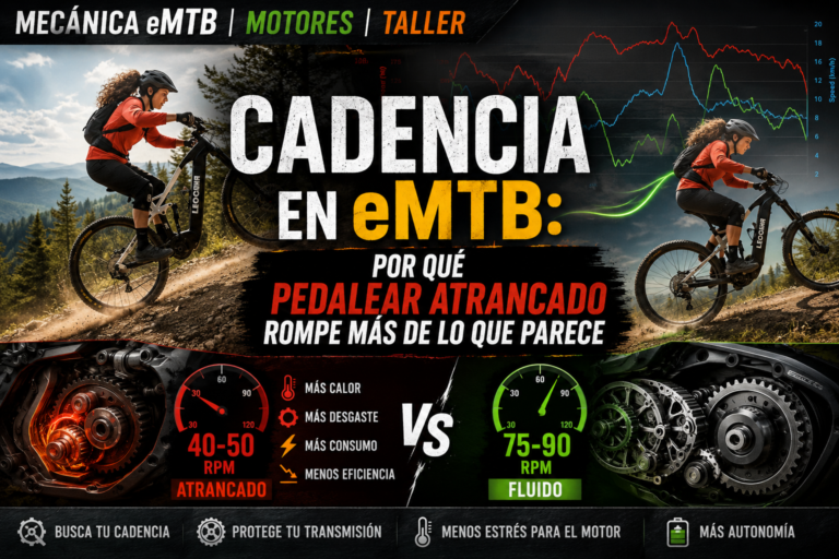 Cadencia en eMTB: por qué pedalear atrancado rompe más de lo que parece
