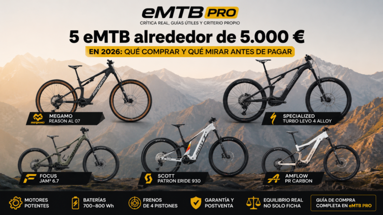 5 eMTB alrededor de 5.000 € en 2026: qué comprar y qué mirar antes de pagar