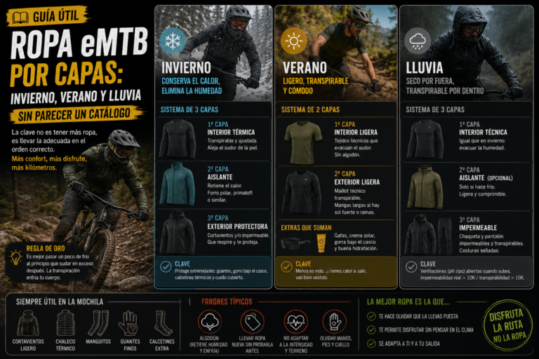 Ropa eMTB por capas: invierno, verano y lluvia sin parecer un catálogo - imagen nueva eMTB PRO