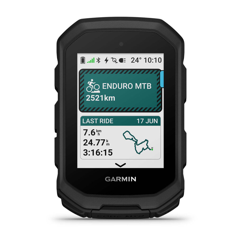 Garmin Edge MTB de frente con perfil Enduro MTB en pantalla