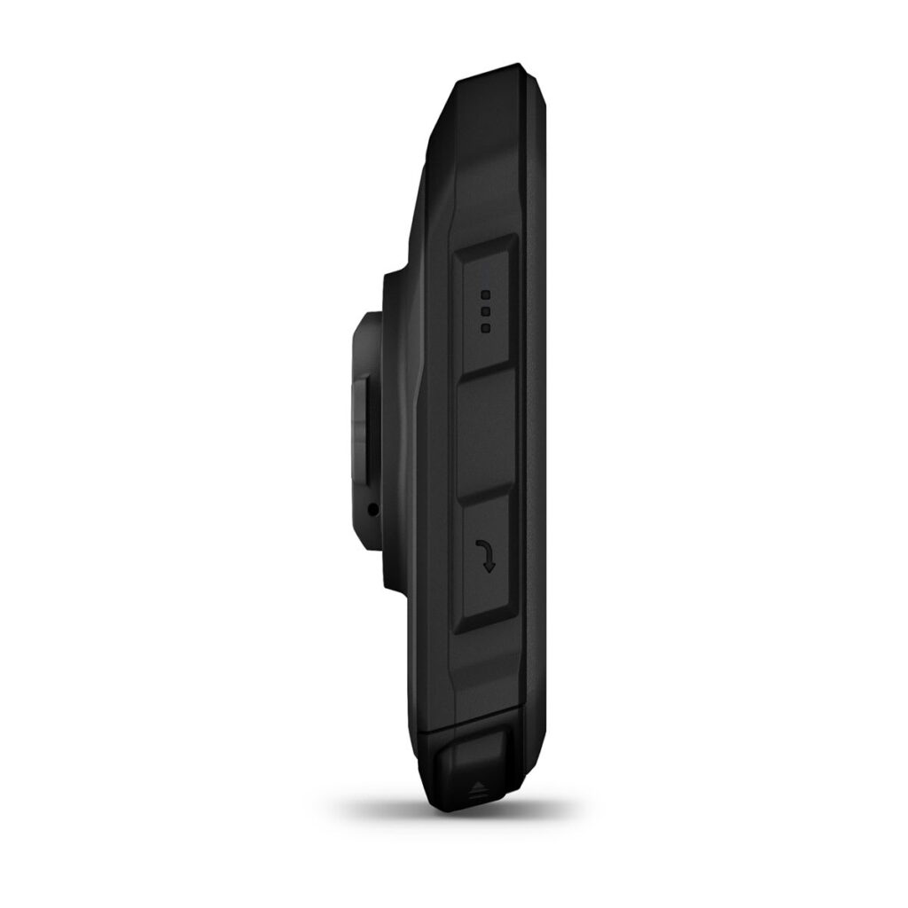 Vista lateral del Garmin Edge MTB con botones de menú y retroceso