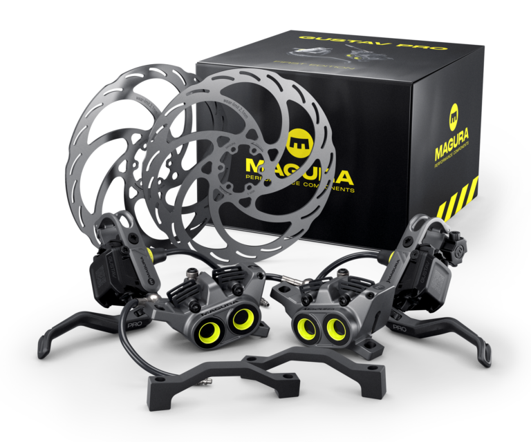 Kit oficial GUSTAV PRO First Edition con dos frenos, discos, adaptadores y caja