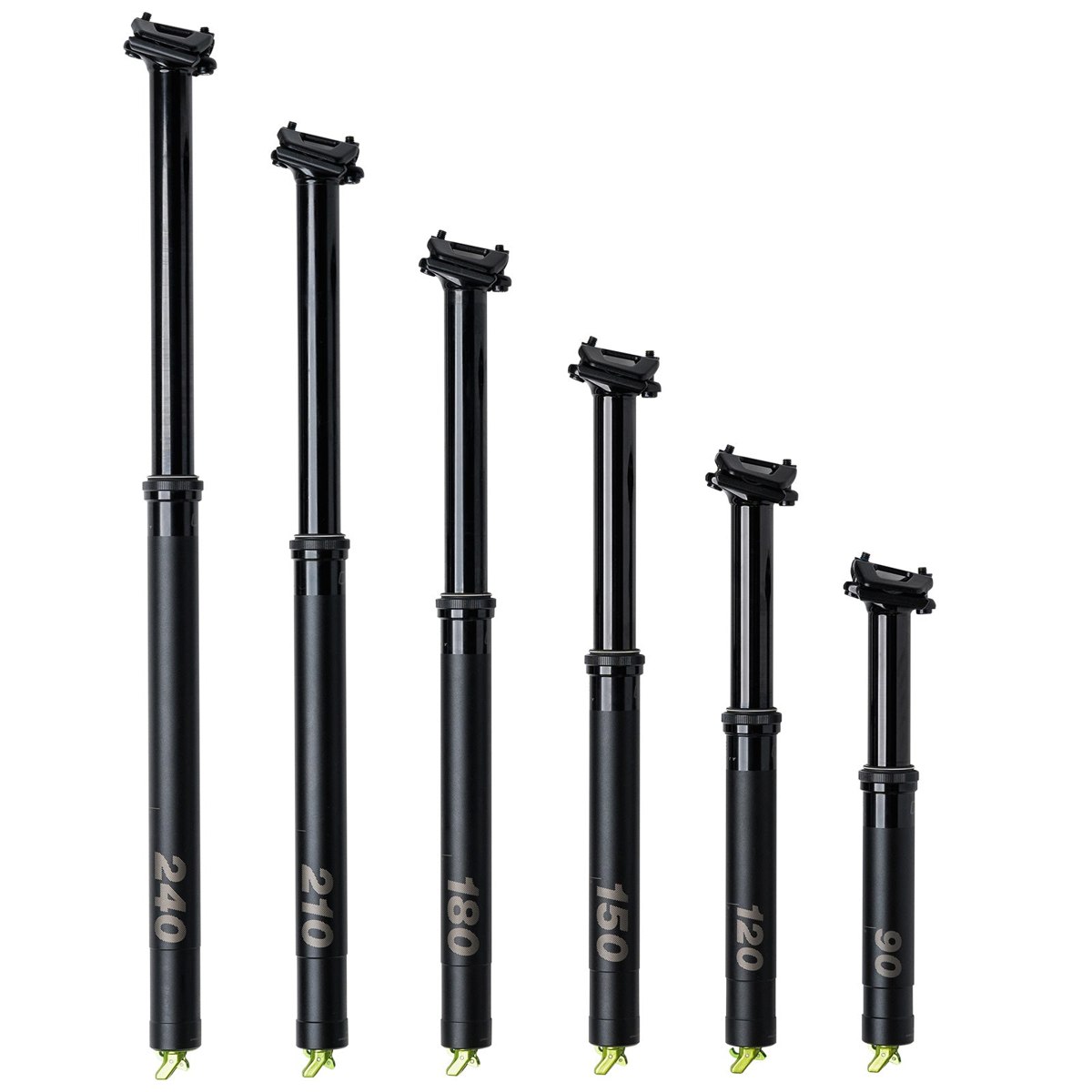 Gama OneUp V3 con seis recorridos nominales de 90 a 240 mm