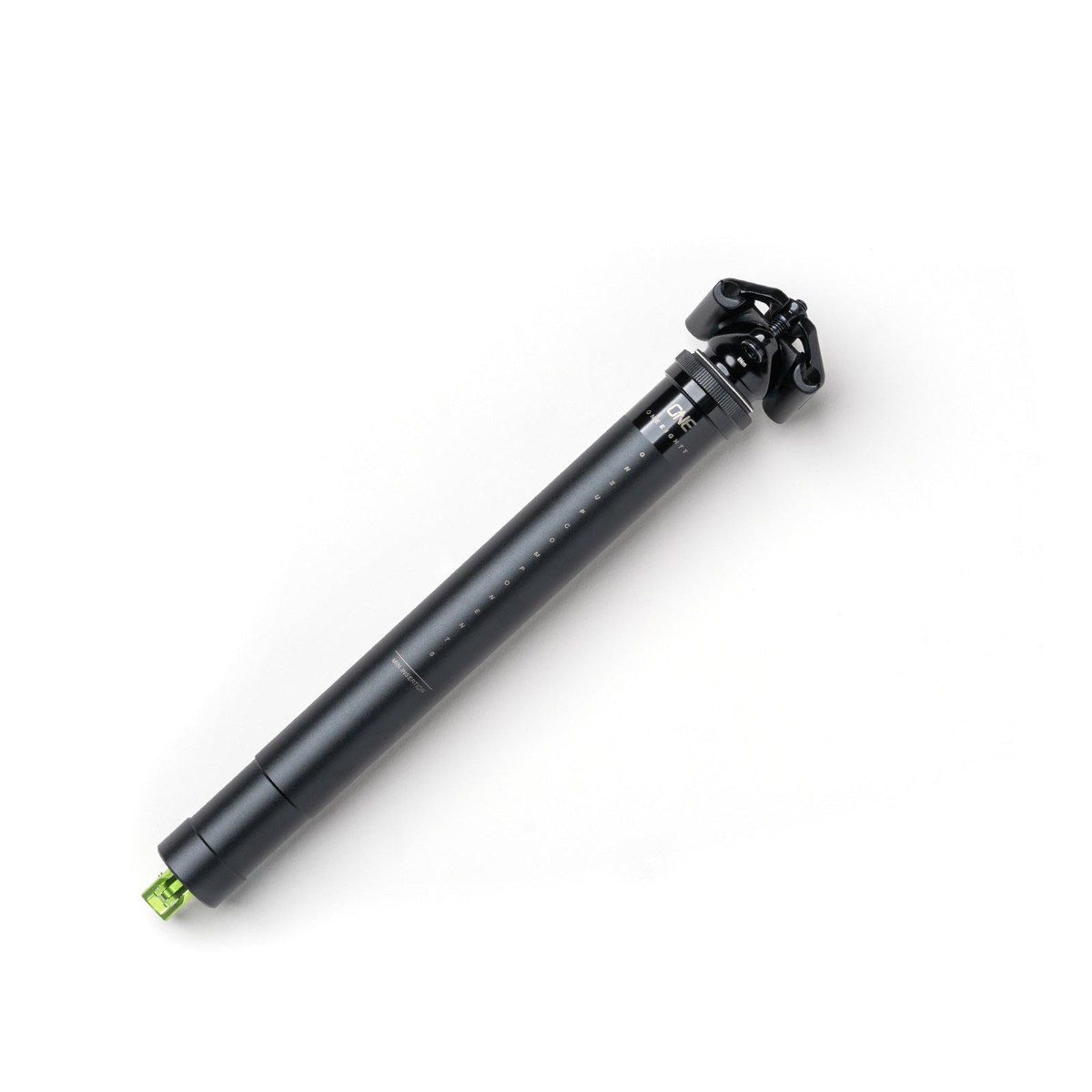 OneUp V3 de 180 mm completamente comprimida