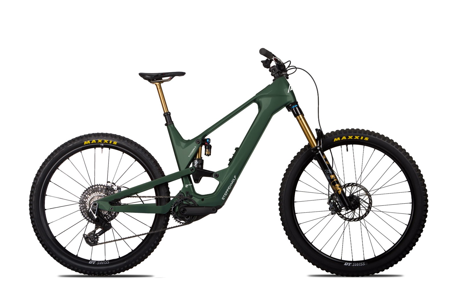 Steppenwolf Tycoon 11 Dark Green Matte, vista completa de catálogo con suspensión FOX