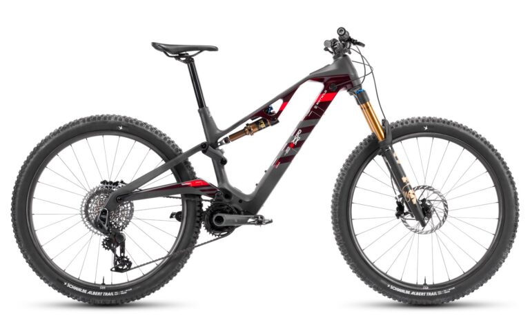 Rotwild R.XX Ultra, vista completa en tres cuartos con acabado gris y rojo