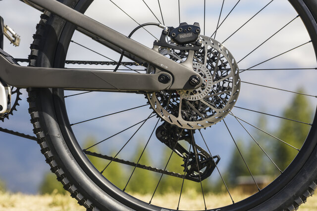 SRAM X0 drivetrain and rear Maven brake on the Canyon Spectral ON CF 9