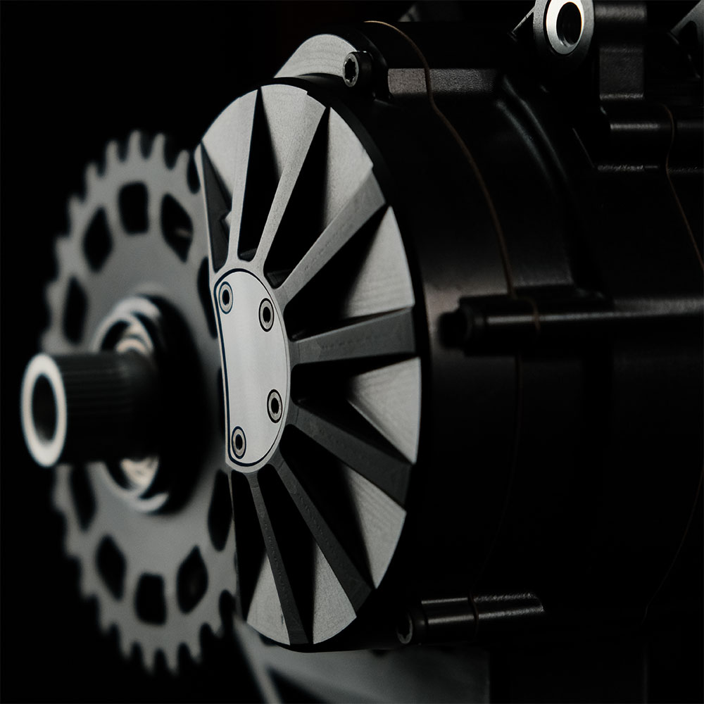 Front detail of the Intradrive GD8 motor and gearbox housing