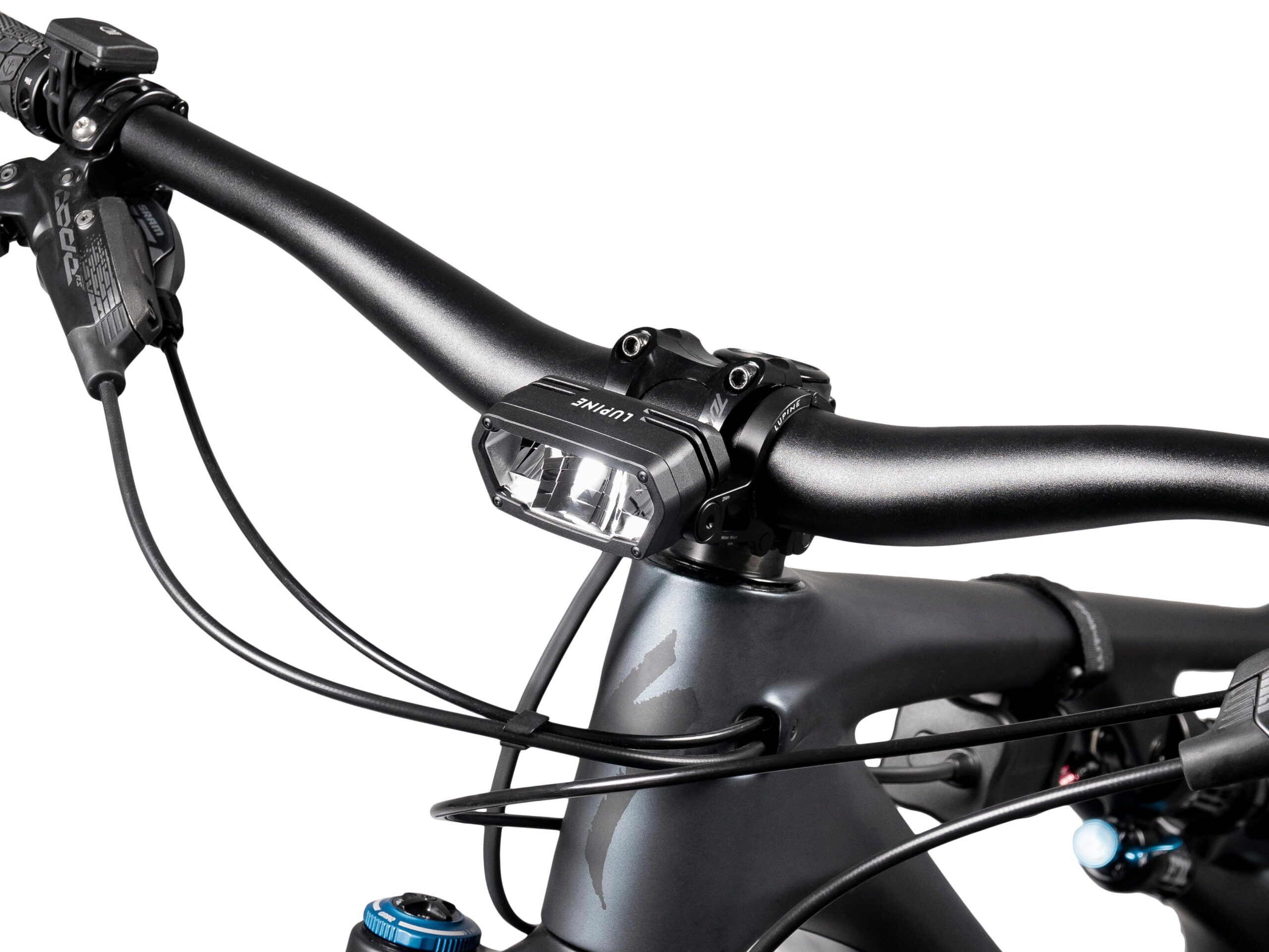 Lupine SL Minimax AF 2026 mounted in front of an MTB stem