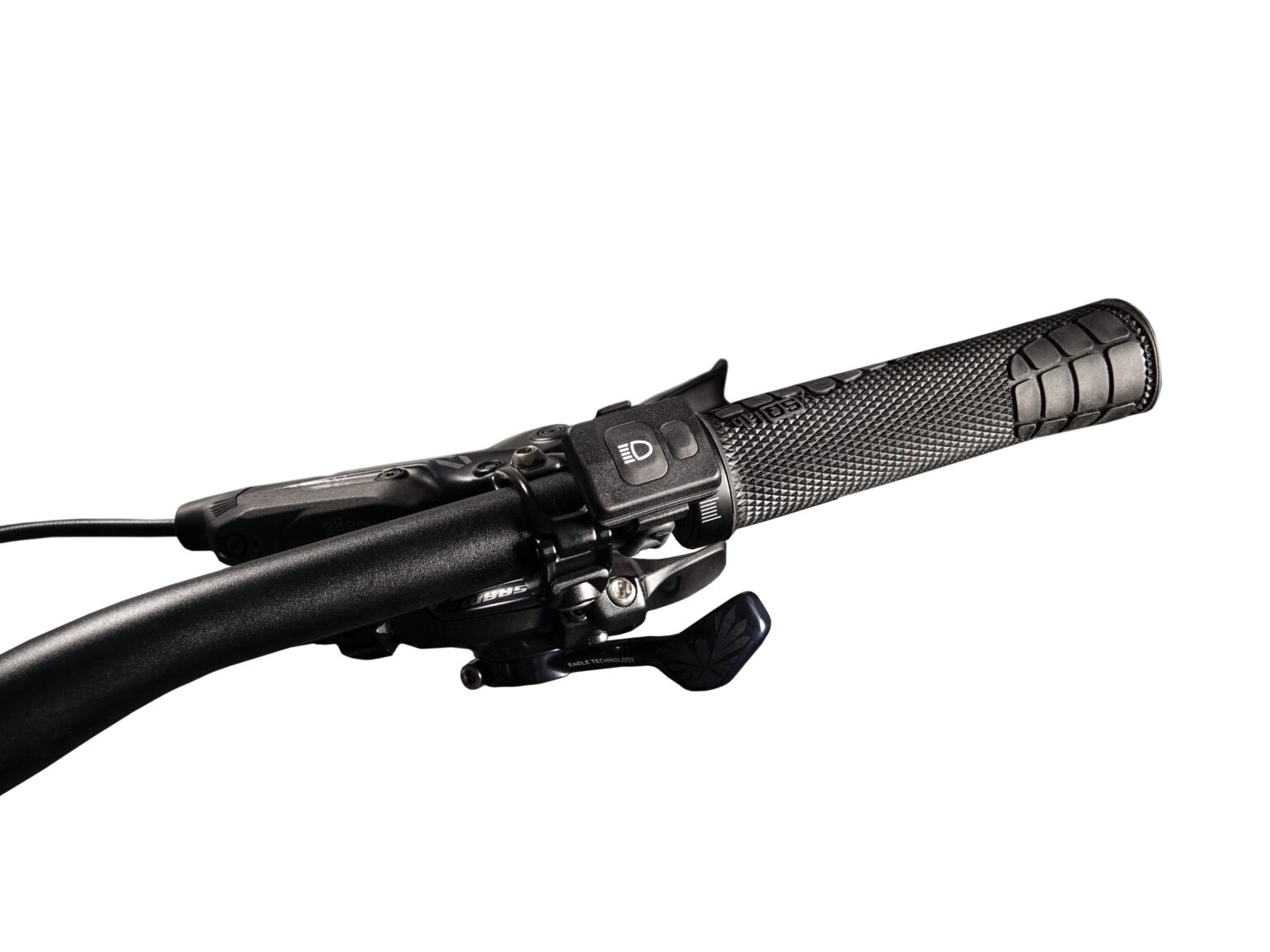 Lupine SL Minimax AF Bluetooth remote beside the grip