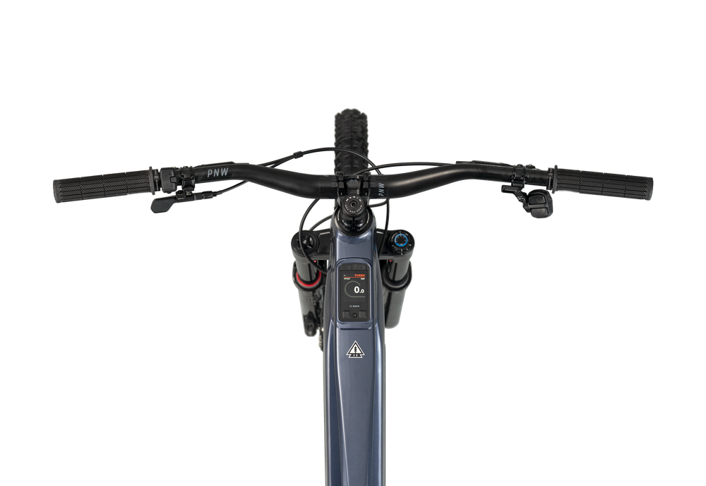 Puesto de mando del Marin Alpine Trail EXR, con pantalla en el tubo superior