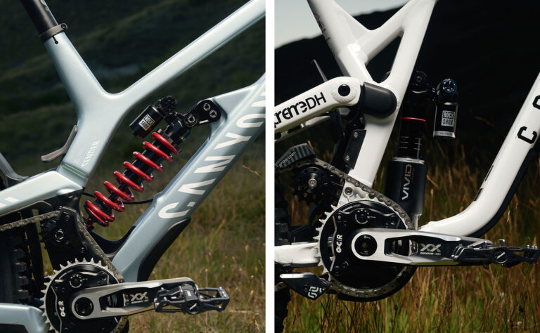 RockShox Vivid Coil y Vivid Air montados en dos bicicletas de descenso
