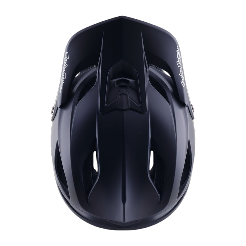 Top view of the Stage 2 Stealth Black showing the visor and shell vents